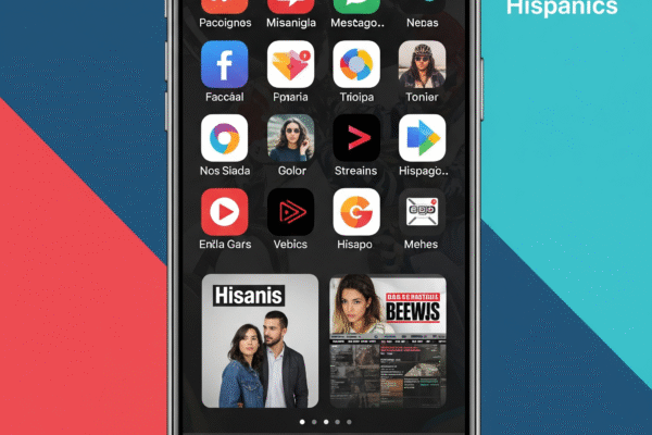 Diverse Hispanic users engaging with mobile phones, representing digital connectivity and unique mobile habits.