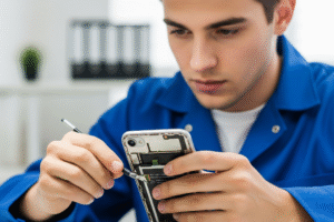 Hands engaging in smartphone maintenance, emphasizing care for device longevity.