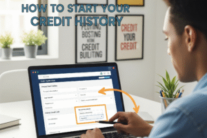 Solicitando una tarjeta de crédito en línea para comenzar a construir su historial crediticio